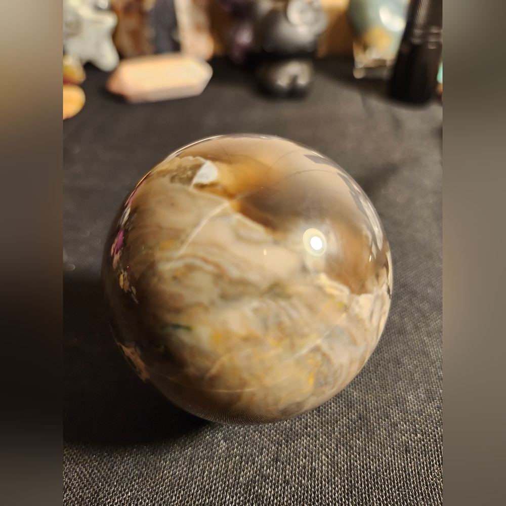 UV Reactive Volcano Agate Sphere